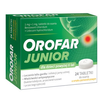 Orofar Junior (Orofar Total Action), tabletki do ssania, 24 szt.