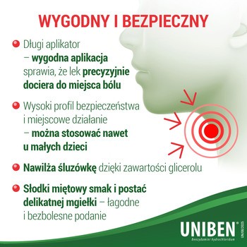 Uniben, 1,5 mg/ml, aerozol do stosowania w jamie ustnej, 30 ml