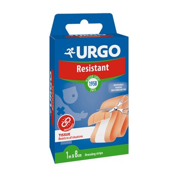 Urgo Resistans, wytrzymały plaster z opatrunkiem, 1 m x 8 cm, 1 szt.