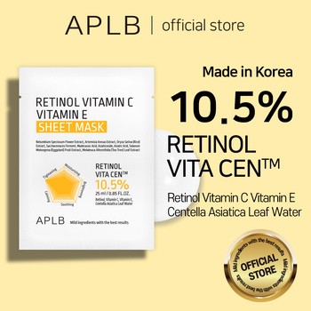 APLB Retinol Vitamin C Vitamin E Sheet Mask, maska w płachcie na twarz z retinolem oraz witaminami C i E, 25 ml