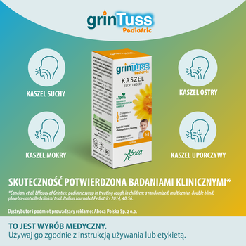 GrinTuss Pediatric, syrop na kaszel suchy i mokry, 128 g