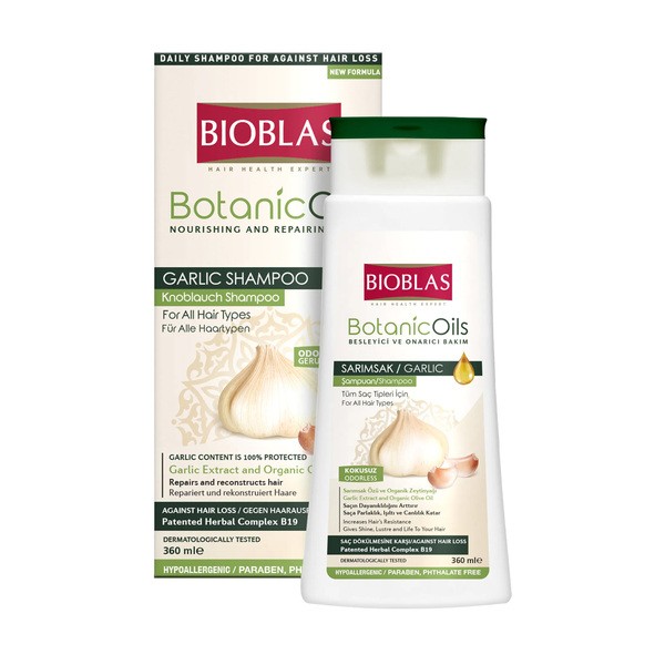Bioblas Bioblas Botanic Oils, wzmacniający szampon z ekstraktem czosnku przeciw wypadaniu włosów, 360 ml
