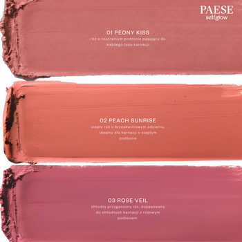Paese Selfglow, kremowy róż z matowym efektem, Rose Veil 03, 8 g