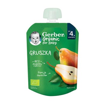 Gerber Organic, Deserek Gruszka, tubka, 4 m+, 80 g