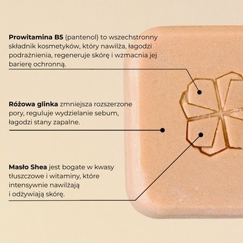 Calendula Modern Self Care, różowa kostka do mycia twarzy, 60 g