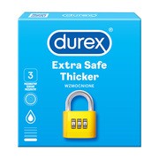 alt Durex Extra Safe, prezerwatywy powlekane środkiem nawilżającym, 3 szt.