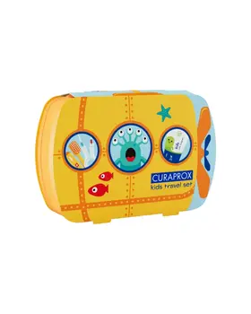 Curaprox Travel Set Kids, zestaw podróżny dla dzieci 6-12 lat, pomarańczowy, 1 szt.