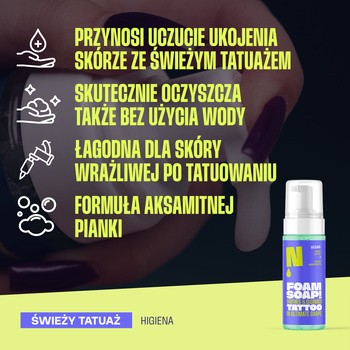 Neba, łagodzące mydło w piance do tatuażu, 150 ml