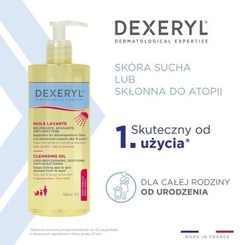 Zestaw Dexeryl, olejek do mycia ciała, 500 ml + krem emolientowy, 500 g