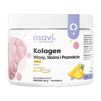 Osavi Kolagen Włosy, Skóra i Paznokcie, proszek, smak ananasowy, 150 g