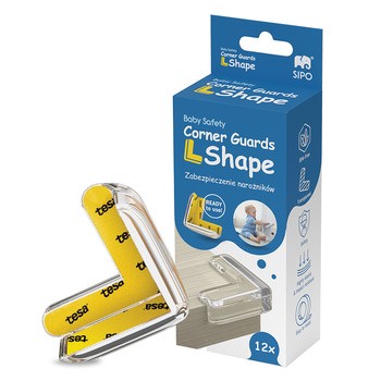 Sipo, silikonowe zabezpieczenia do narożników mebli, L-kształt, 12 szt.