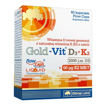 Olimp Labs Gold-Vit D3+K2, 2000 IU + 50 μg, kapsułki, 60 szt.