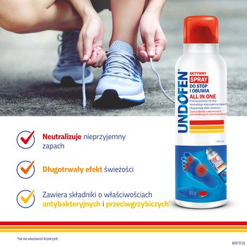 Undofen, aktywny spray do stóp i obuwia All in One, 150 ml