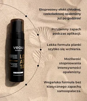 Veoli Botanica Love At First Tan Cocoa Kiss, ekspresowa brązująca pianka, 200 ml