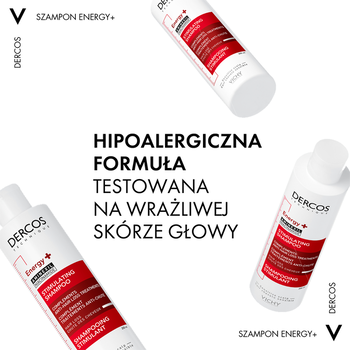 Zestaw Dercos Energy+, szampon wzmacniający, 400 ml + opakowanie uzupełniające, 400 ml