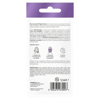 Dermomask Night Active, Mezoterapia, maseczka naprawcza, 12 ml, 1 saszetka