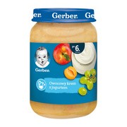 Gerber, owocowy krem z jogurtem, 6 m+, 190 g
