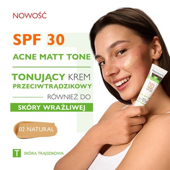 Pharmaceris T Acne Matt Tone, krem BB przeciwtrądzikowy, 02 natural, 30 ml
