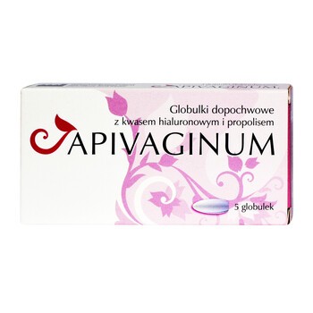 Apivaginum, globulki dopochwowe z kwasem hialuronowym i propolisem, 5 szt