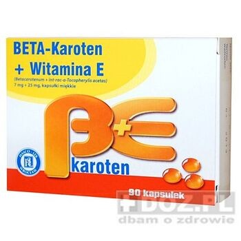 Beta Karoten + Witamina E, kapsułki, 7 mg + 25 mg, 90 szt