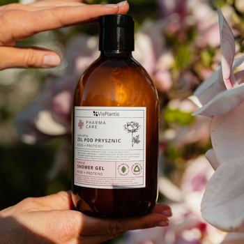 Vis Plantis Pharma Care, naturalny żel pod prysznic, róża + proteiny, 500 ml
