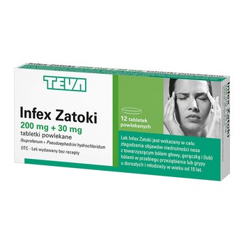 Infex Zatoki, 200 mg + 30 mg, tabletki powlekane, 12 szt.