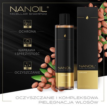 Nanoil Argan Micellar Shampoo, szampon micelarny z olejem arganowym, 300 ml