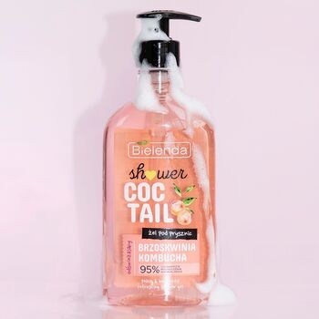 Bielenda Shower Coctail, odświeżający żel pod prysznic, Brzoskwinia + Kambucha, 400 ml