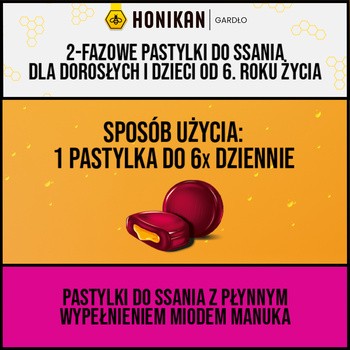 Honikan Gardło, 2-fazowe pastylki do ssania, 16 szt.