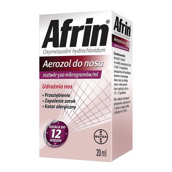 Afrin, 0,05%, aerozol do nosa, 20 ml
