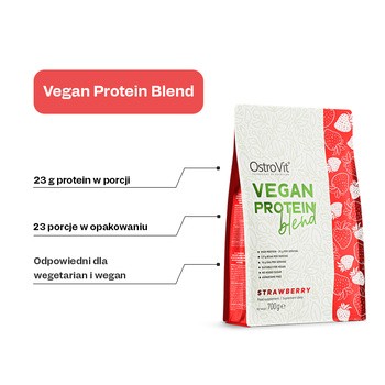 OstroVit Vegan Protein Blend, proszek, smak strawberry, 700 g