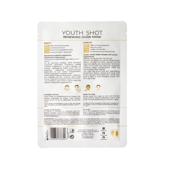 Sunew Med+ Youth Shot, maska w płachcie do twarzy regenerująca + glow, 6 szt.