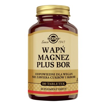Solgar Wapń Magnez plus Bor, tabletki, 100 szt.