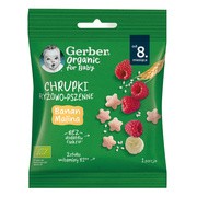 Gerber Organic, chrupki ryżowo-pszenne, banan, malina, 8 m+, 7 g https://azcdn.doz.pl/image/d/product/22c0fd7c-scale-180x180.png