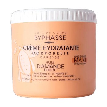 Byphasse Creme Hydratante, krem nawilżający do ciała z olejkiem ze słodkich migdałów, 500 ml