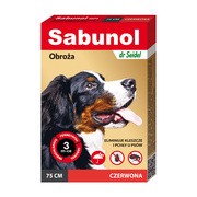 Dr Seidel, Sabunol GPI, obroża ozdobna dla psa przeciwko kleszczom i pchłom, kolor czerwony, 75 cm, 1 szt.