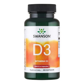 Swanson Witamina D3, 2000 IU, kapsułki, 250 szt.