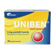 Uniben smak cytrynowy, 3 mg, pastylki twarde, 30 szt. https://azcdn.doz.pl/image/d/product/f81480d3-scale-180x180.png