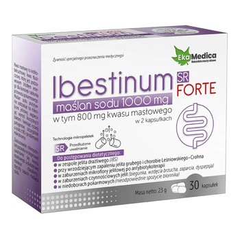 Ibestinum Forte SR, Maślan sodu 1000 mg, kapsułki, 30 szt.