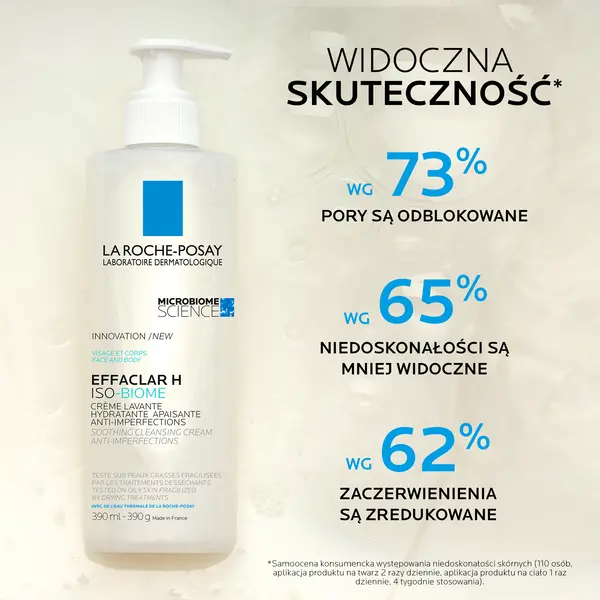 Набор La Roche-Posay Effaclar H Iso-Biome: увлажняющий крем для лица 40 мл и очищающий крем 390 мл — фото 3
