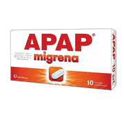 Apap migrena, 250 mg + 250 mg + 65 mg, tabletki powlekane, 10 szt.