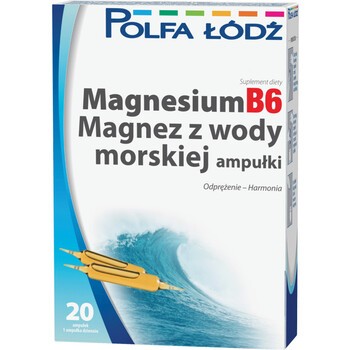 Magnesium B6 Magnez z wody morskiej, płyn, 20 ampułek (Polfa Łódź)