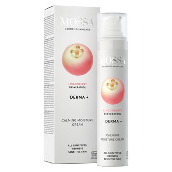 Mossa, uspokajający krem nawilżający z borówką brusznicą i resweratrolem do skóry wrażliwej, 50 ml