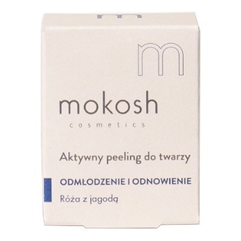 Mokosh, aktywny peeling do twarzy, róża z jagodą, 15 ml
