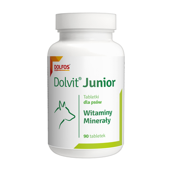 Dolvit Junior, witaminy i minerały dla szczeniąt i młodych psów, tabletki, 90 szt.