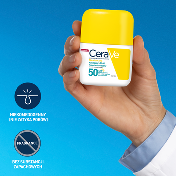CeraVe, niewidoczny, nawilżający fluid przeciwsłoneczny SPF50, 50 ml