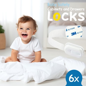 Sipo, zabezpieczenie szaf i szuflad z regulacją długości, 6 szt.