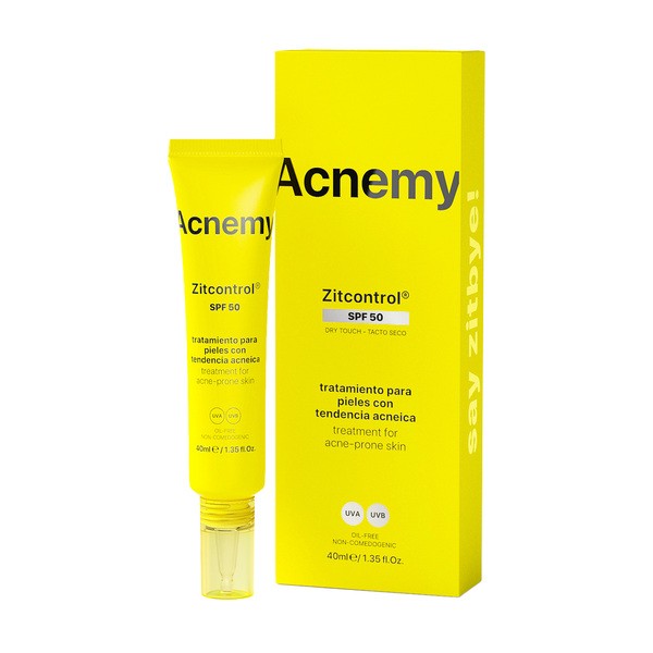 Acnemy Acnemy Zitcontrol SPF 50, krem przeciwsłoneczny do twarzy dla skóry z niedoskonałościami, 40 ml — Składniki i ocena