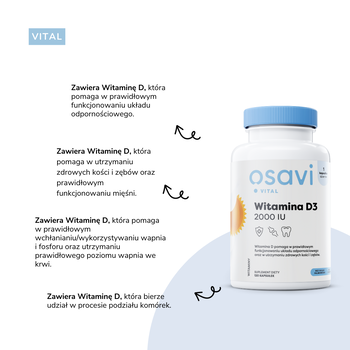 Osavi, Witamina D3 2000 IU, kapsułki, 120 szt.