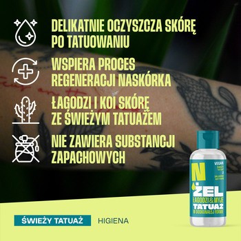 Neba, łagodzący żel do mycia świeżego tatuażu, 100 ml